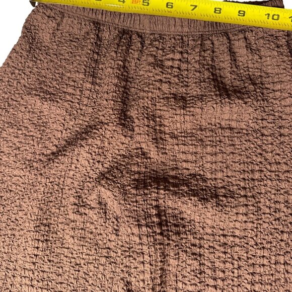 See You Monday Brown Textured Wide-Leg Pants XS - Picture 2 of 7